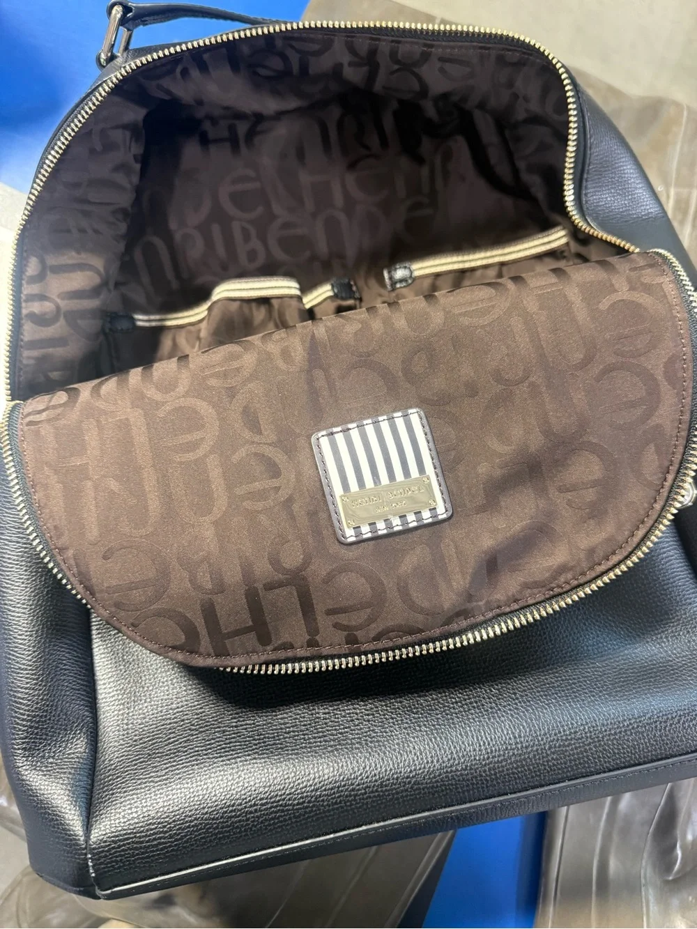 NWOT! henri bendel  Backpack in Black Saffiano Leather